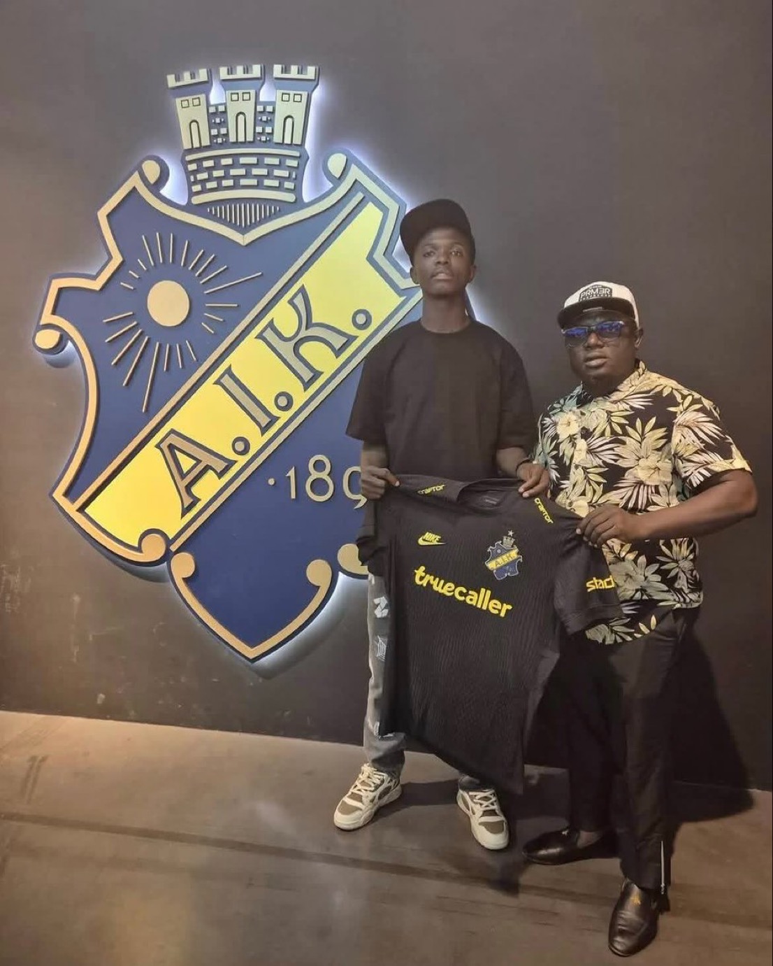 Zadok Yohonna alongside the Founder of Ikon Allah Football Academy, Ayi Mohammed