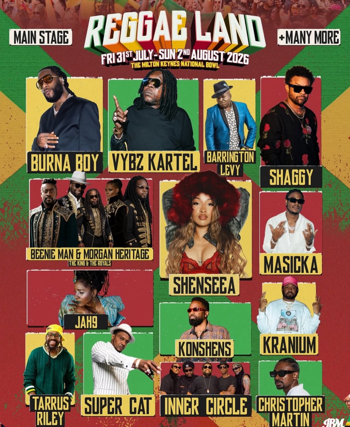 Raggae Land’s  2026 Lineups