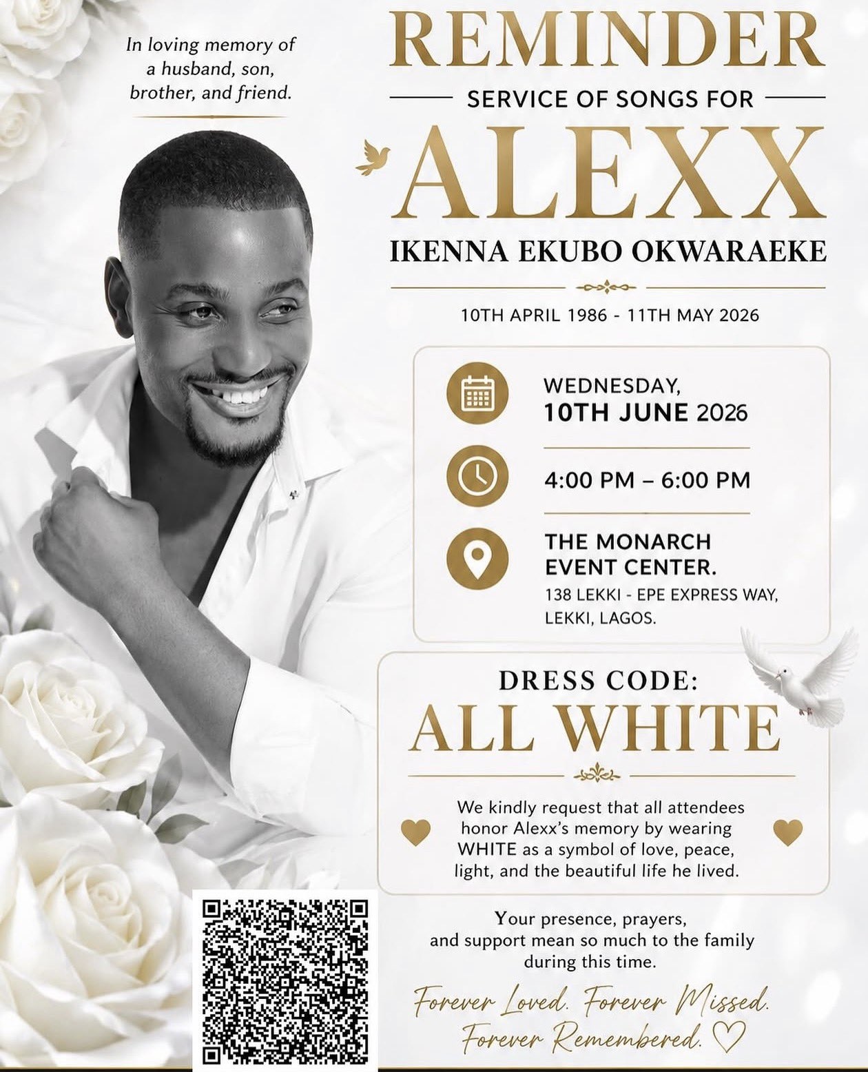 Nollywood Stars Turn Out in White to Honor Late Actor Alexx Ekubo at Emotional Service of Songs 